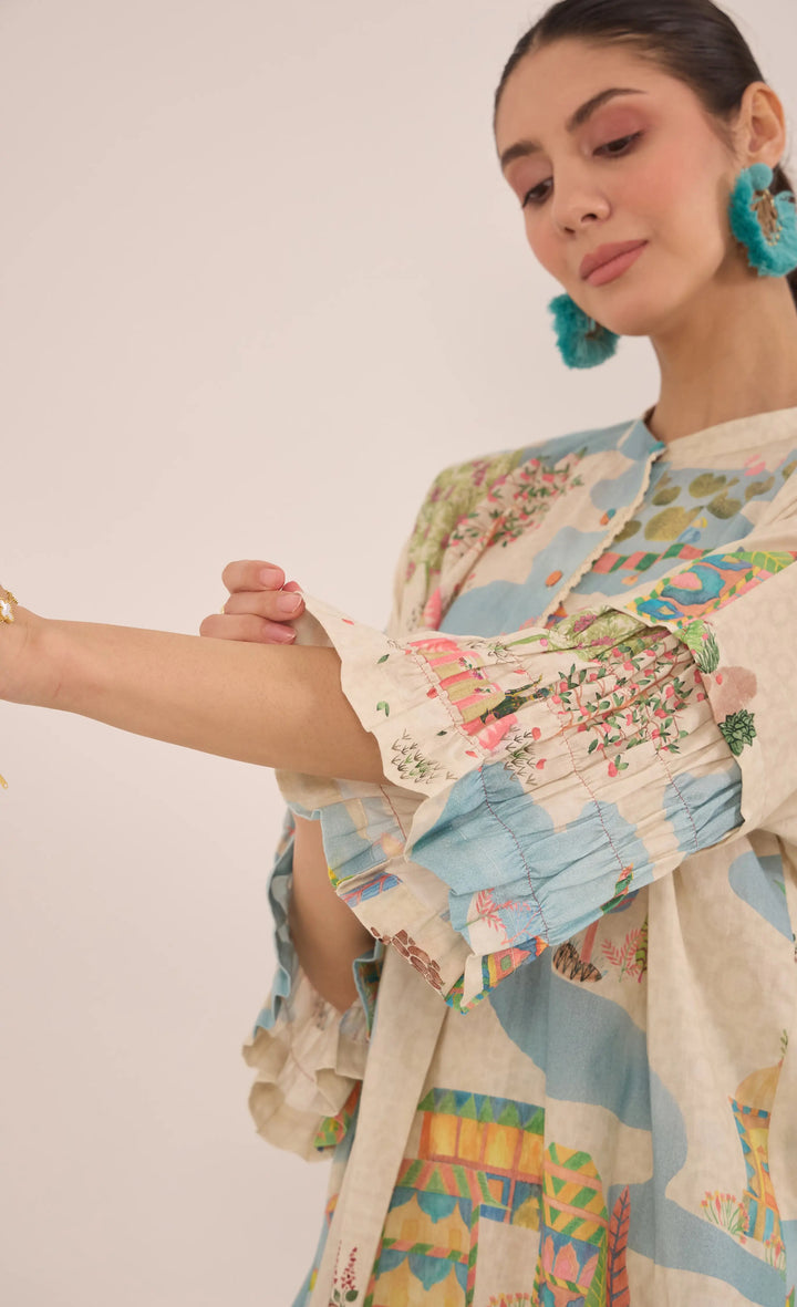 Safar: Namah Top With Wide Leg Pants Coord Set