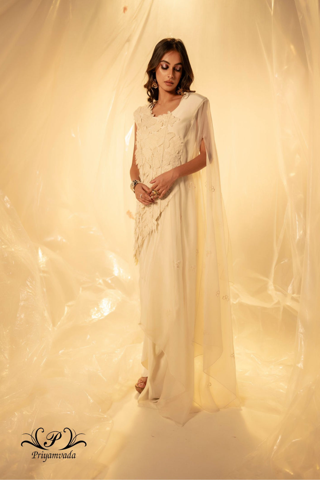 Top with drape skirt