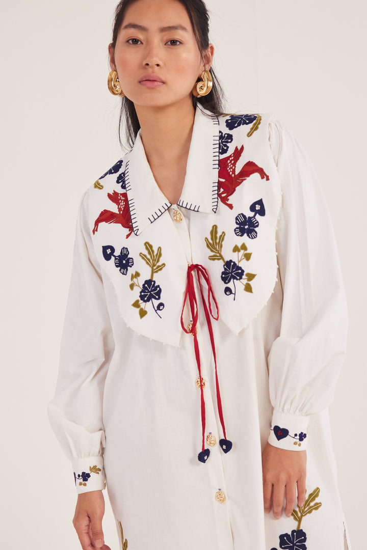 Kiji Embroidered Bib