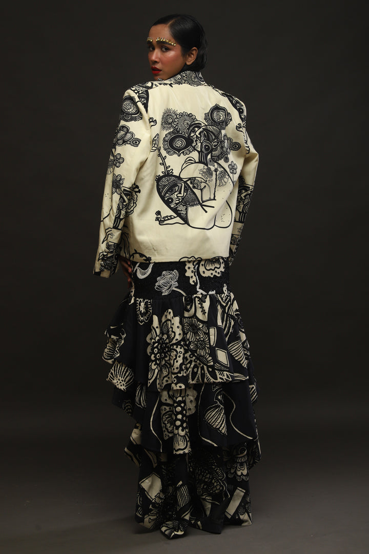 PRINTED BIKER JACKET