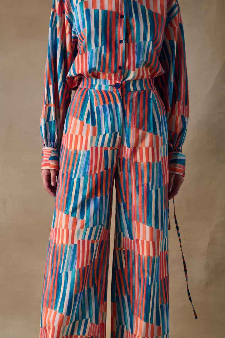 Asilah Stripe Straight Trousers