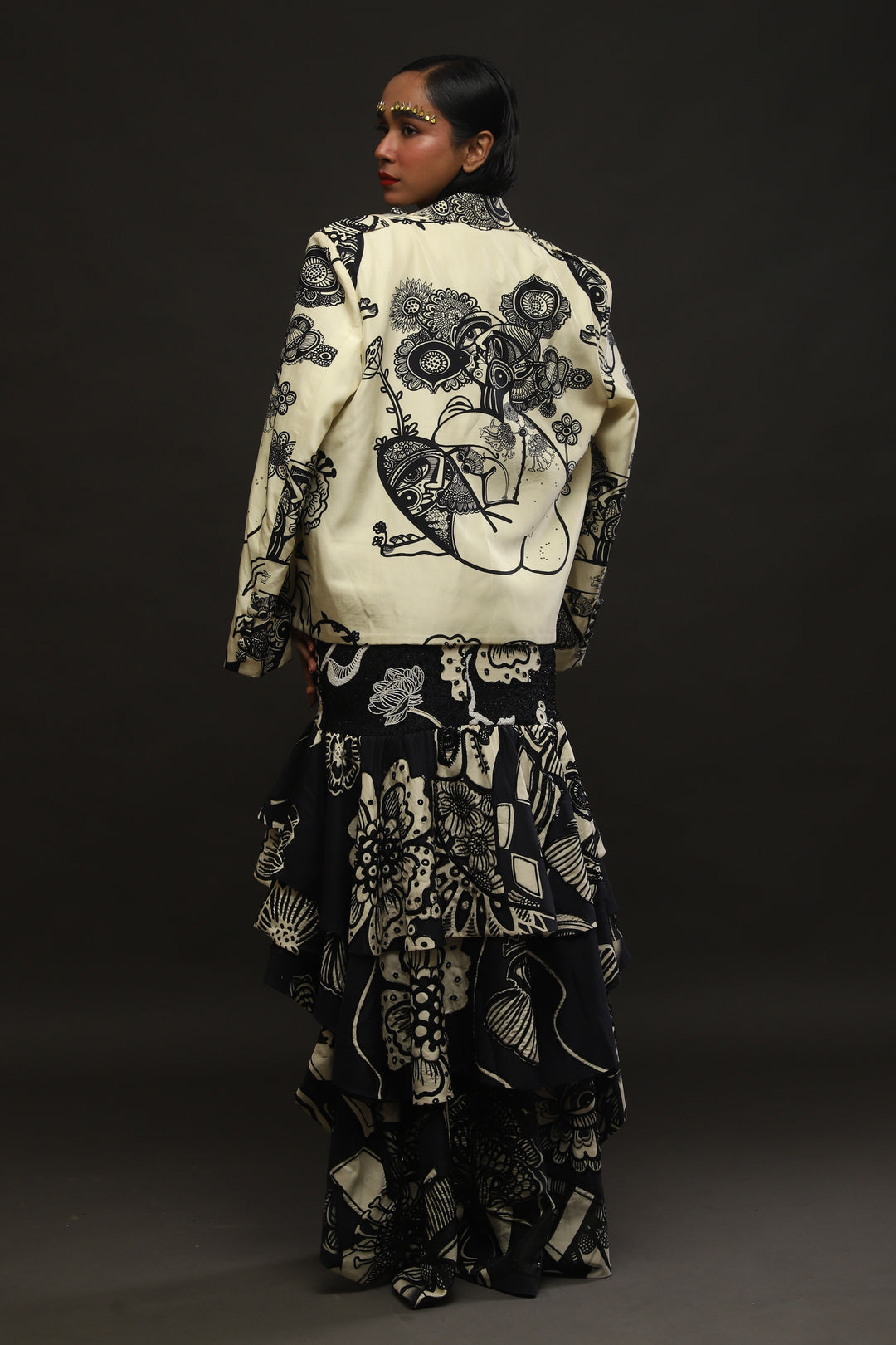 PRINTED BIKER JACKET