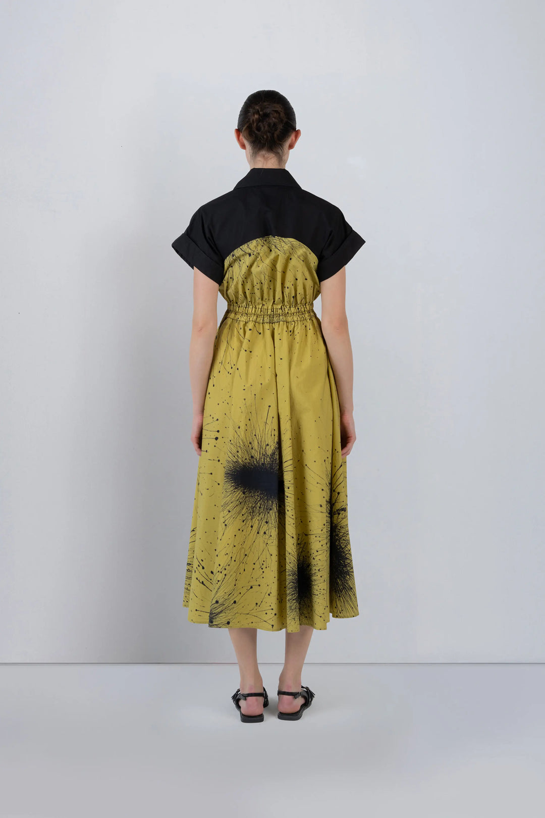 Cup Zipper Dress In Splatter Print
