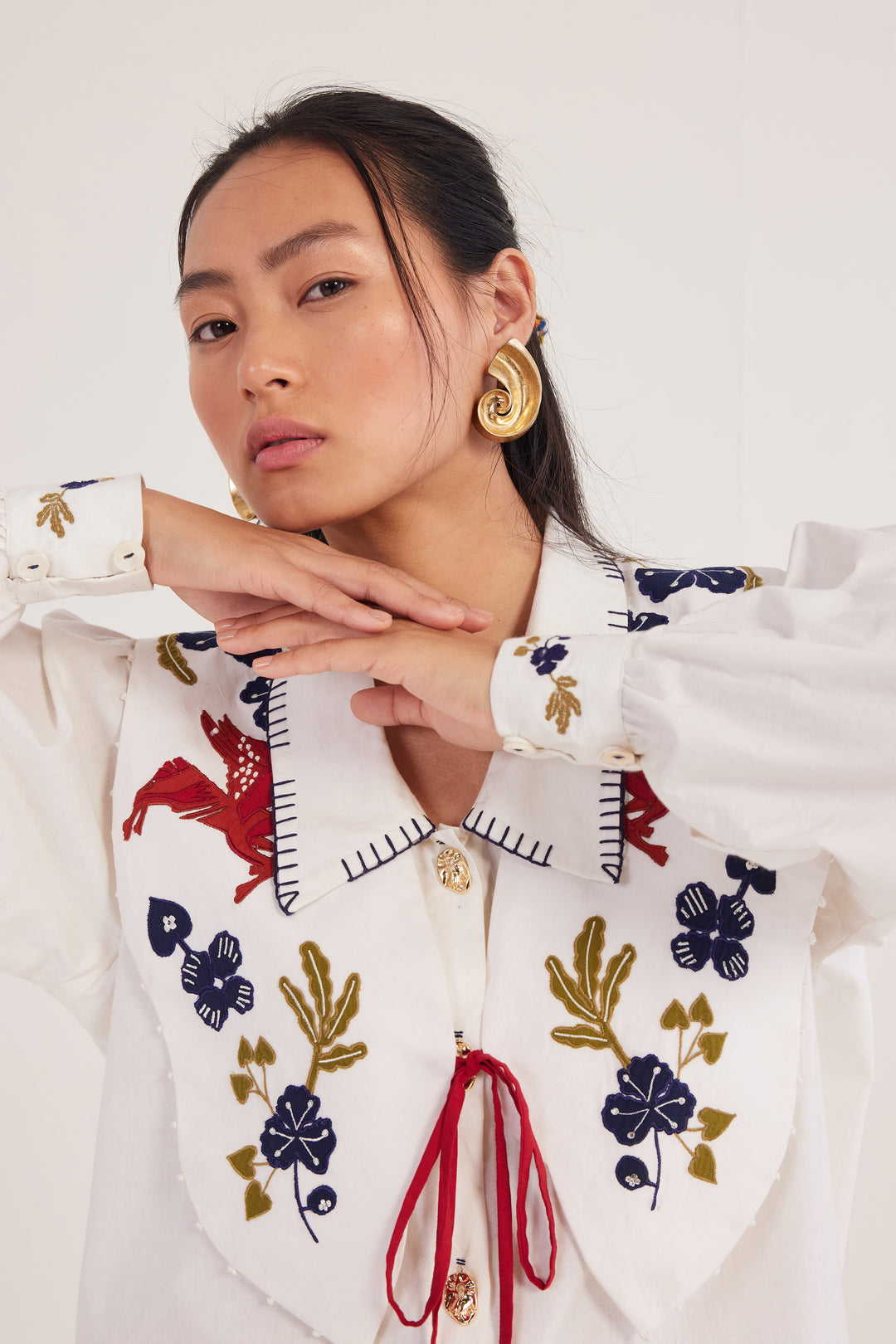 Kiji Embroidered Bib
