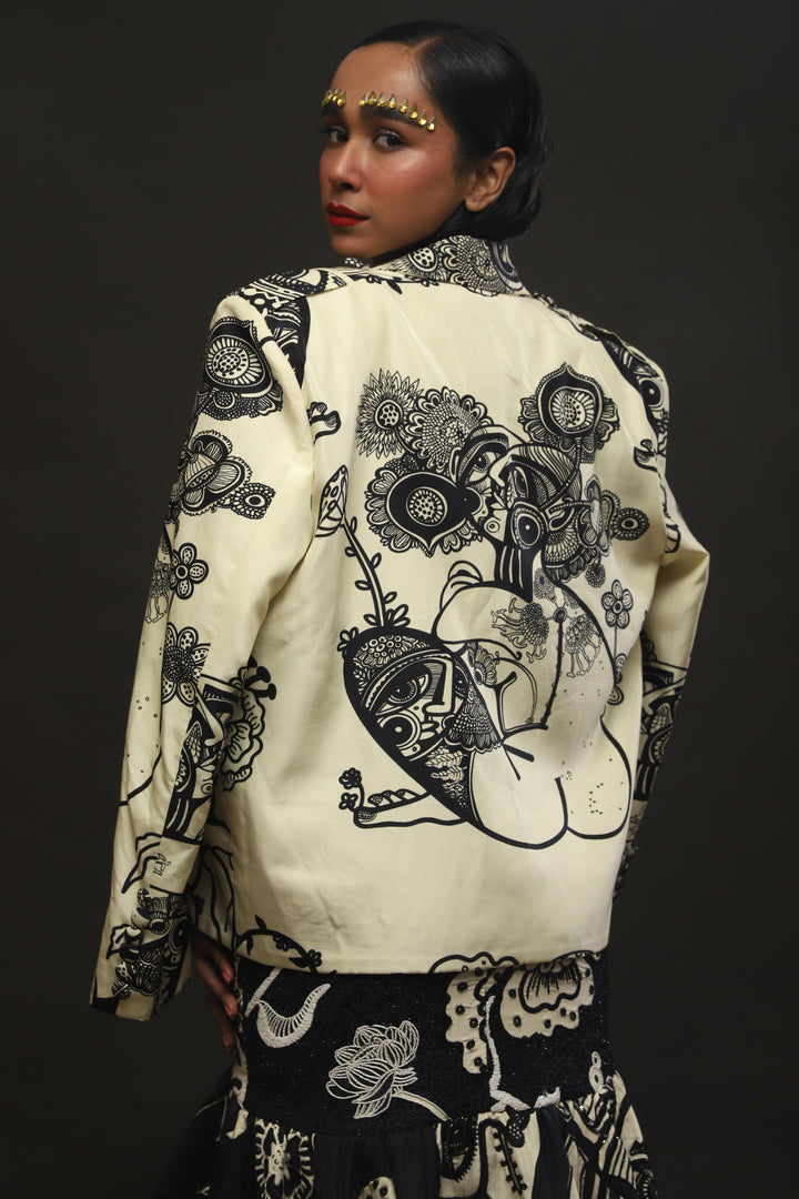 PRINTED BIKER JACKET