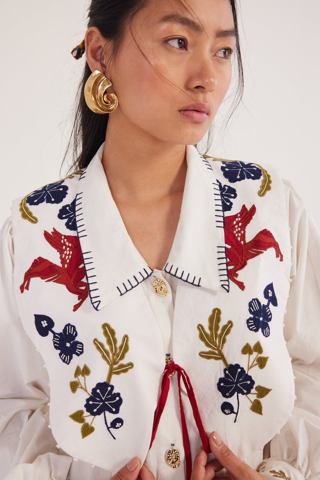 Kiji Embroidered Bib