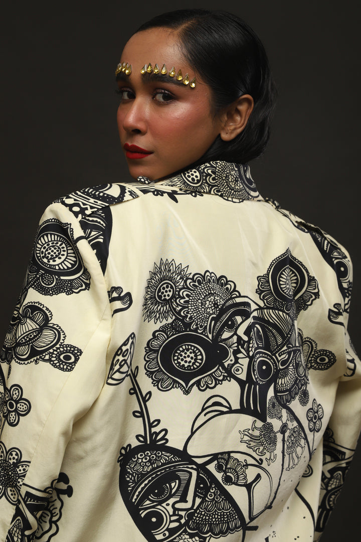 PRINTED BIKER JACKET