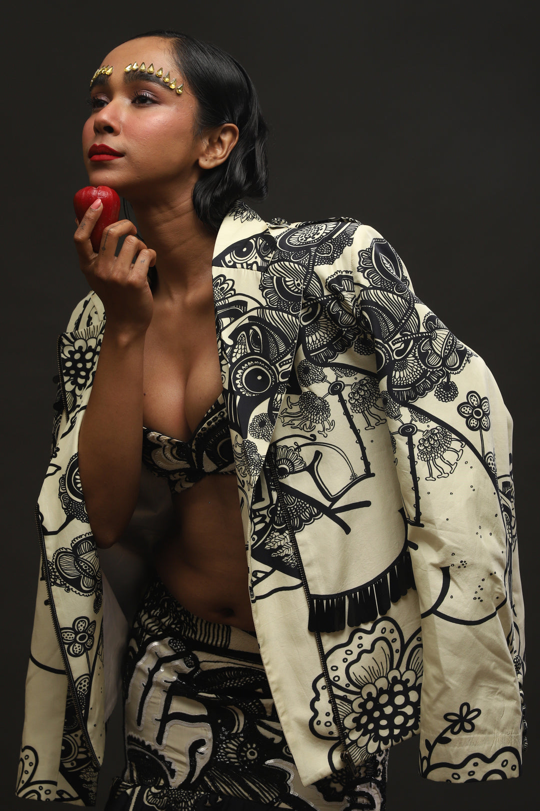 PRINTED BIKER JACKET
