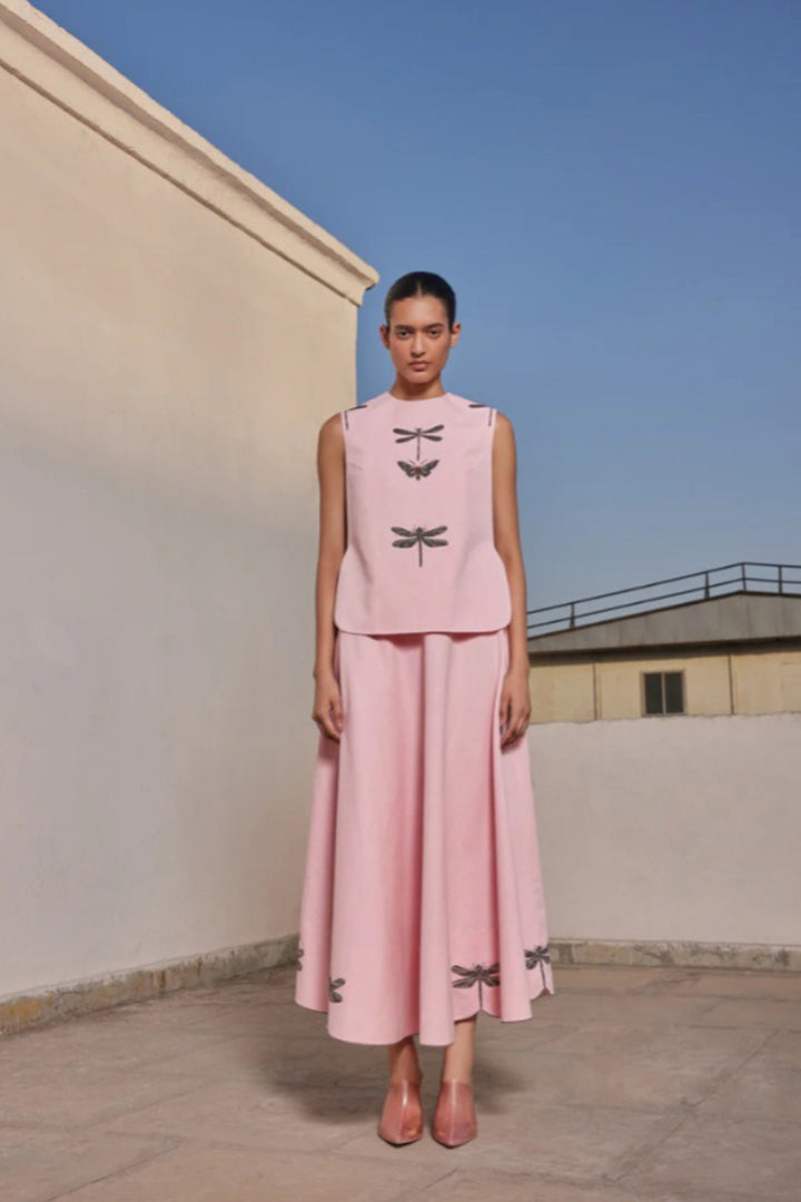 DRAGONFLY IN LINE OVERLAY WITH CIRCULAR SKIRT