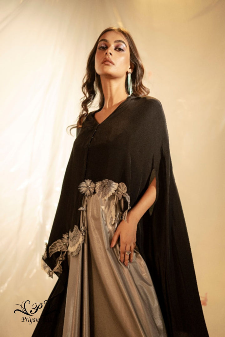 Cape shirt with skirt