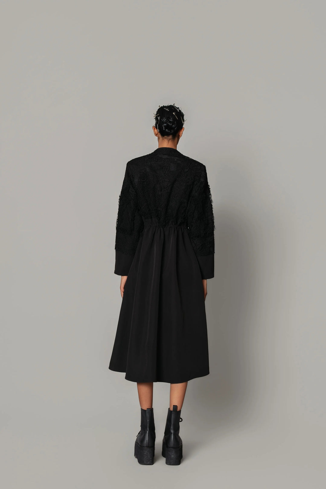 Black on Black Map Long Dress