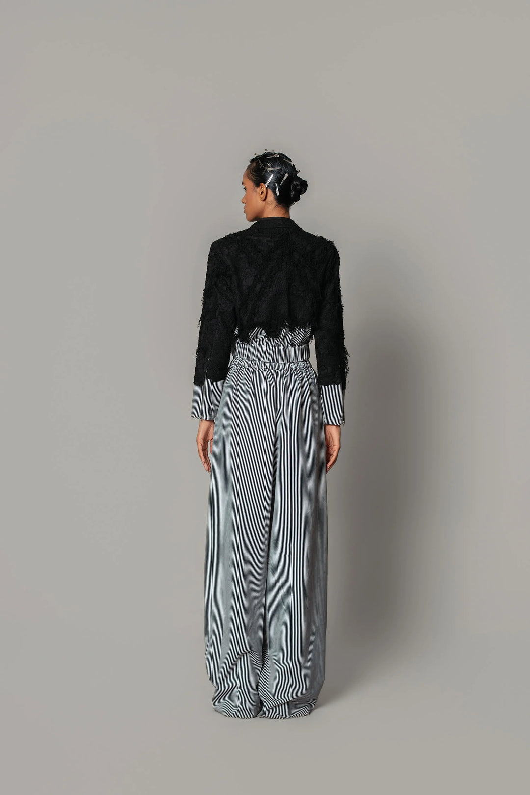 Black Map with Strips Double Zipper Bomber Set