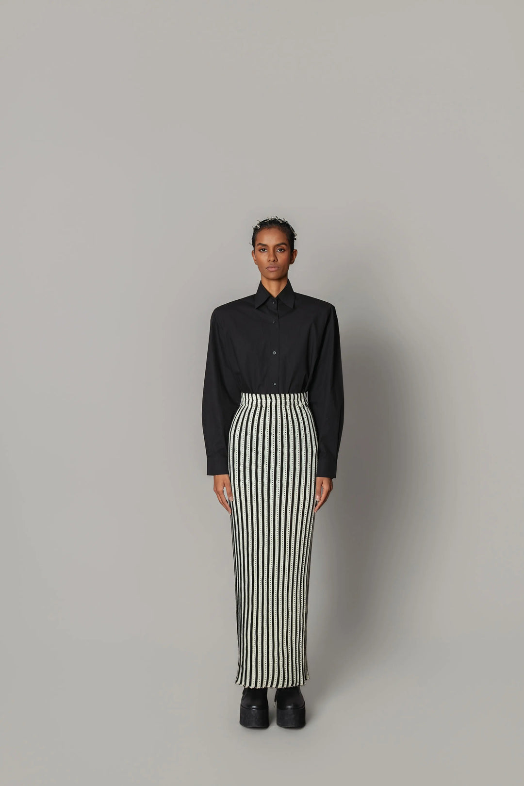 Knitted Strip Skirt