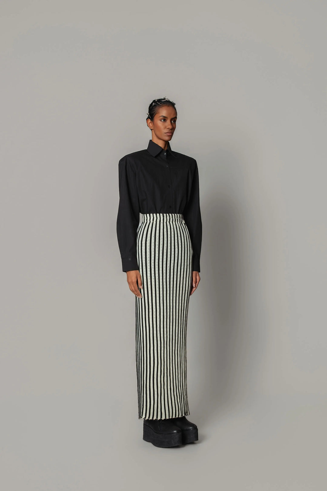 Knitted Strip Skirt