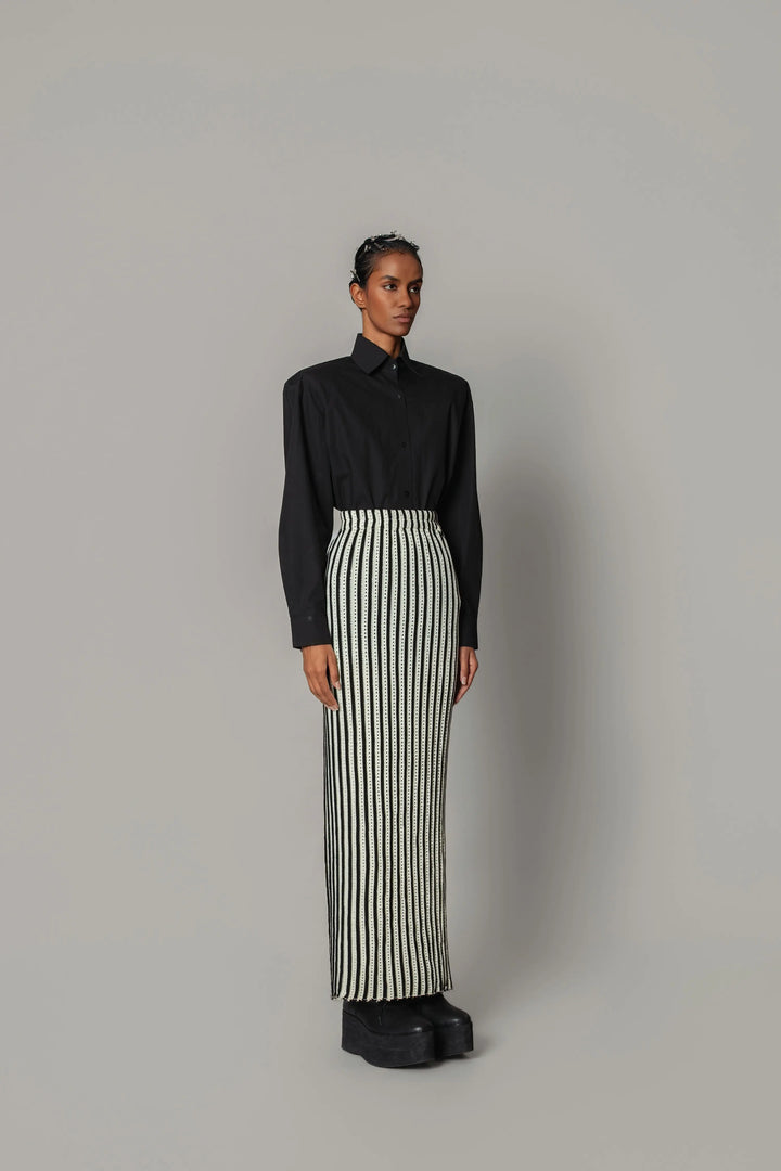 Knitted Strip Skirt