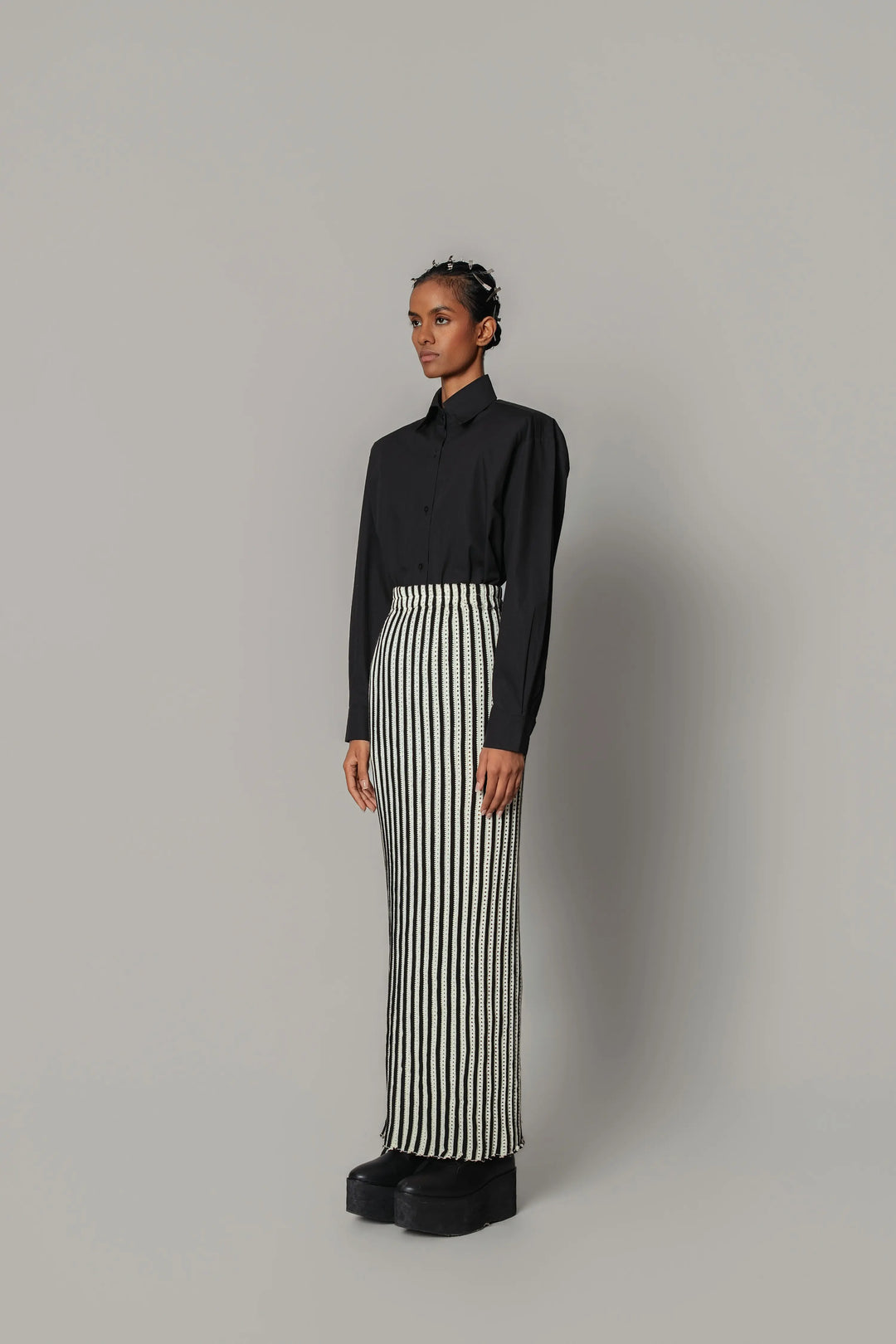 Knitted Strip Skirt