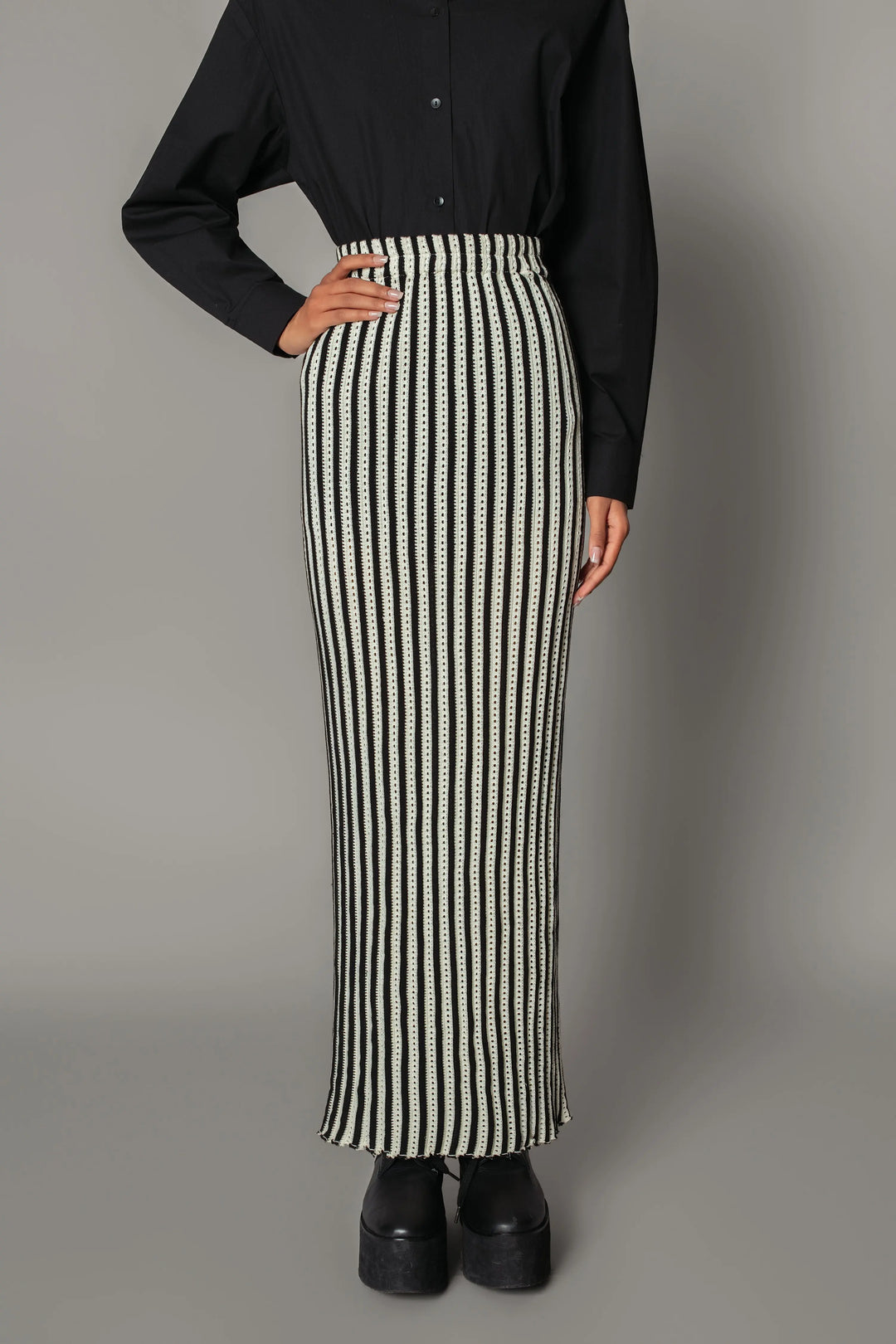 Knitted Strip Skirt