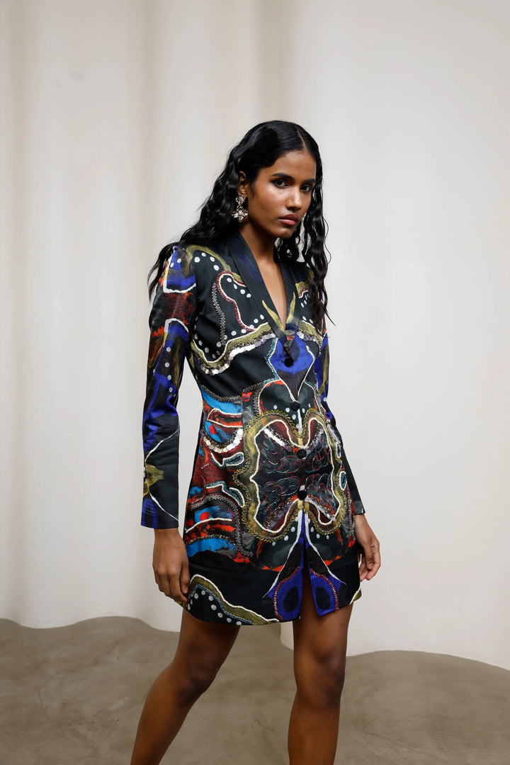 Saeri Embroidered Blazer Dress