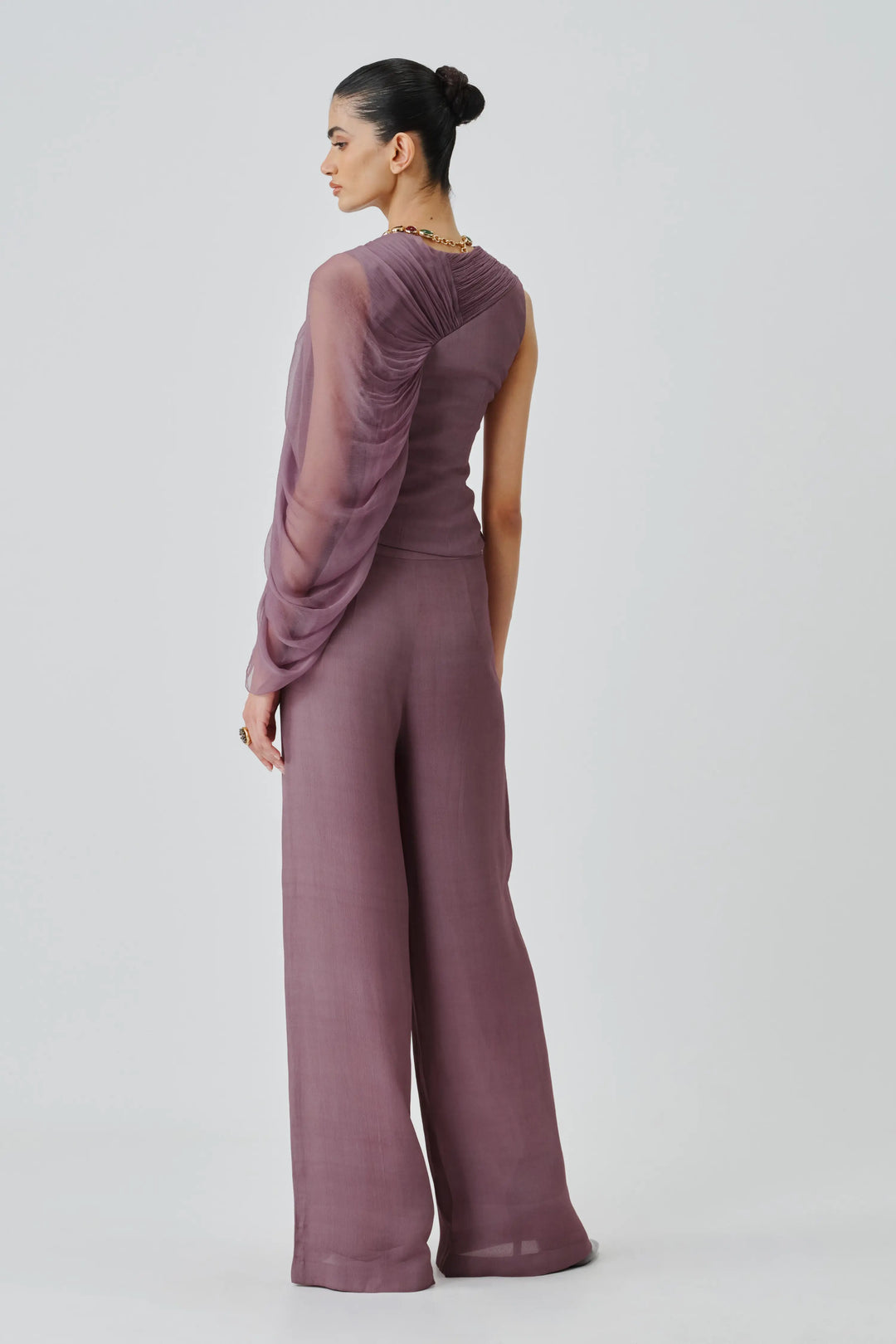 Mauve ruched top