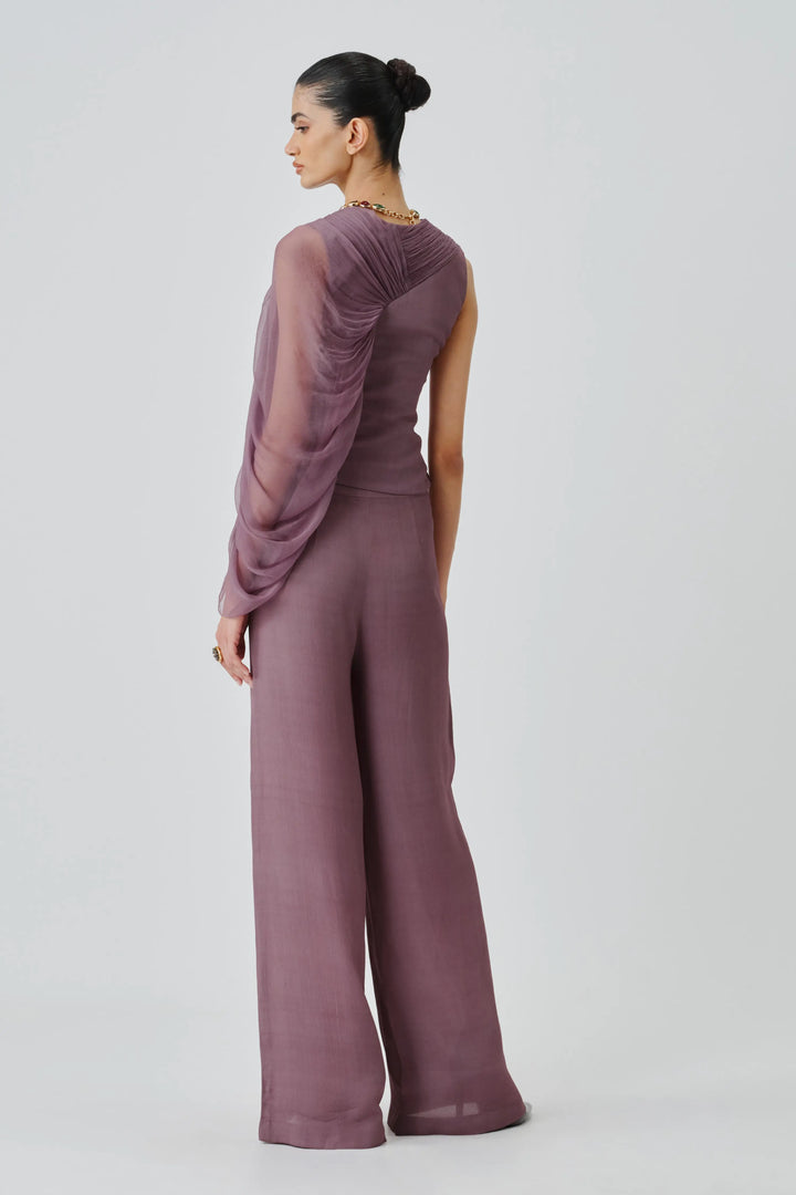 Mauve ruched top