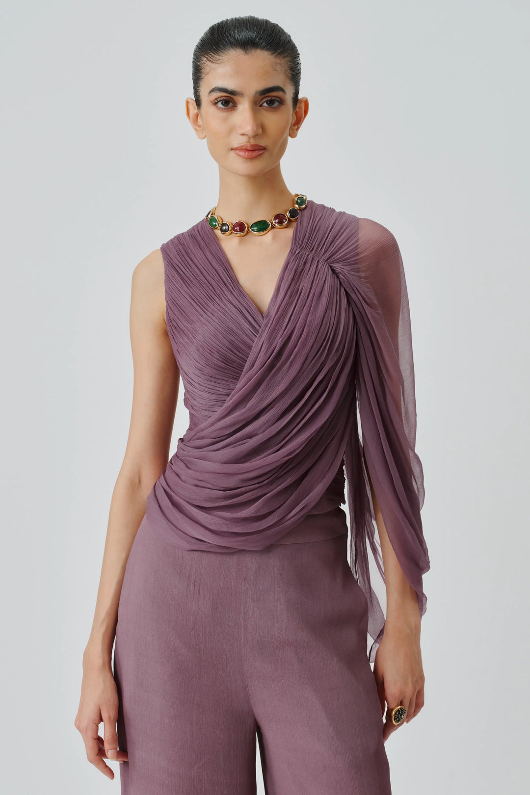 Mauve ruched top