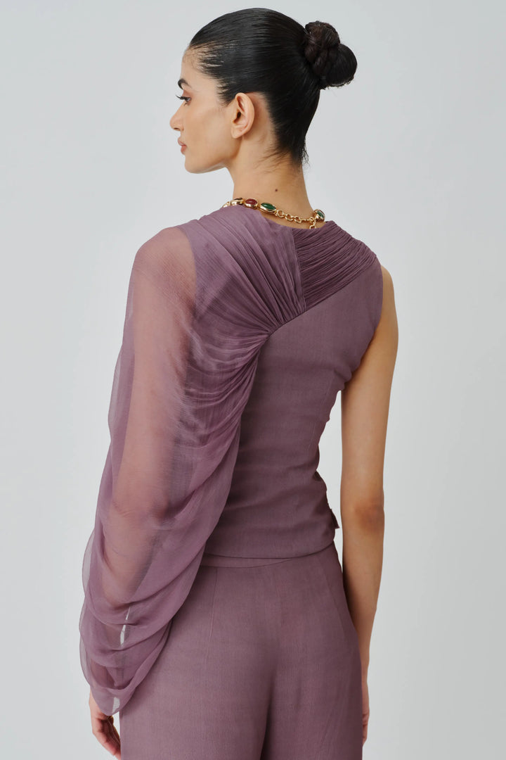 Mauve ruched top