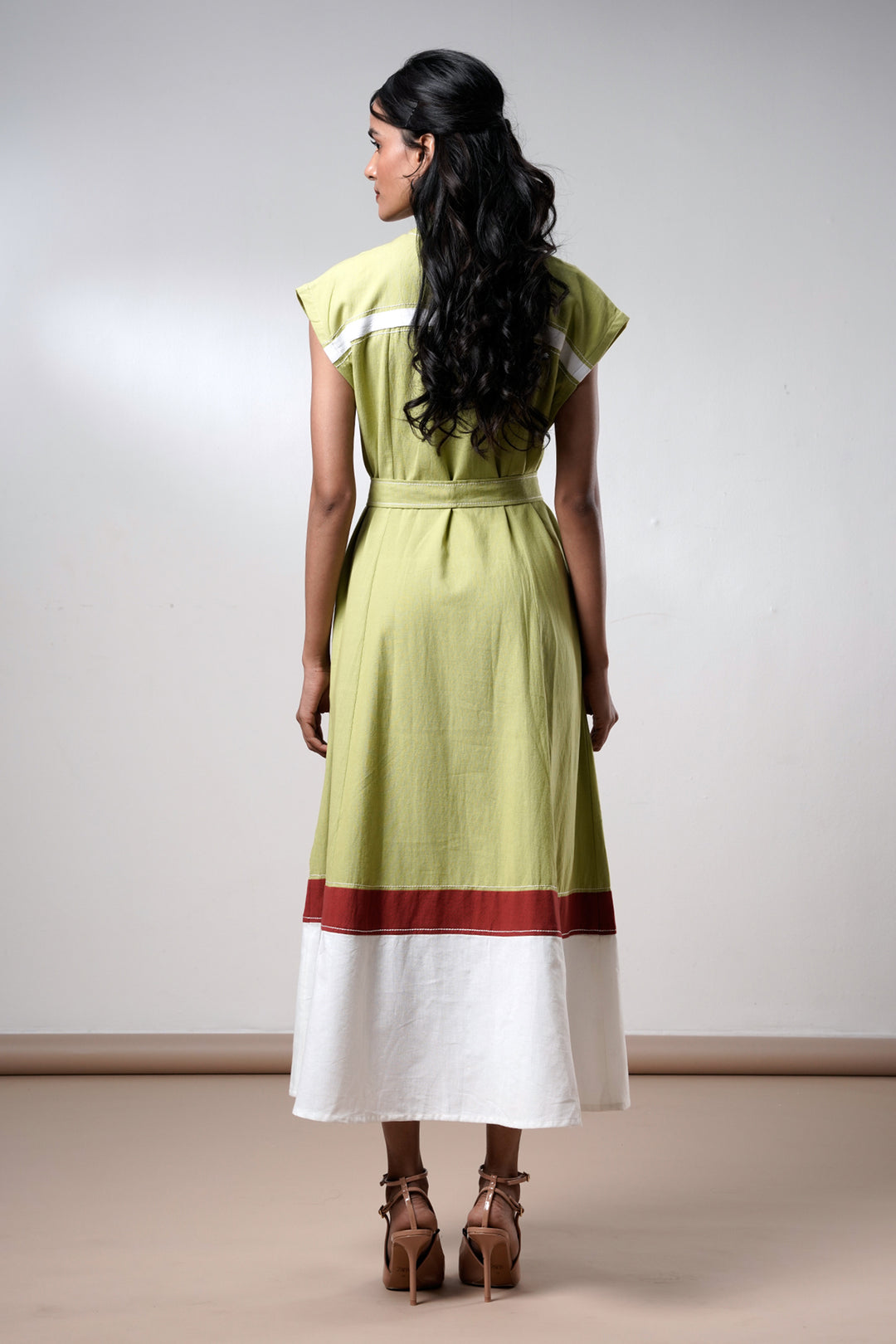 Rihana-olive-Flame Midi Dress