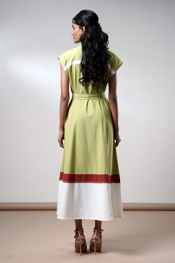 Rihana-olive-Flame Midi Dress