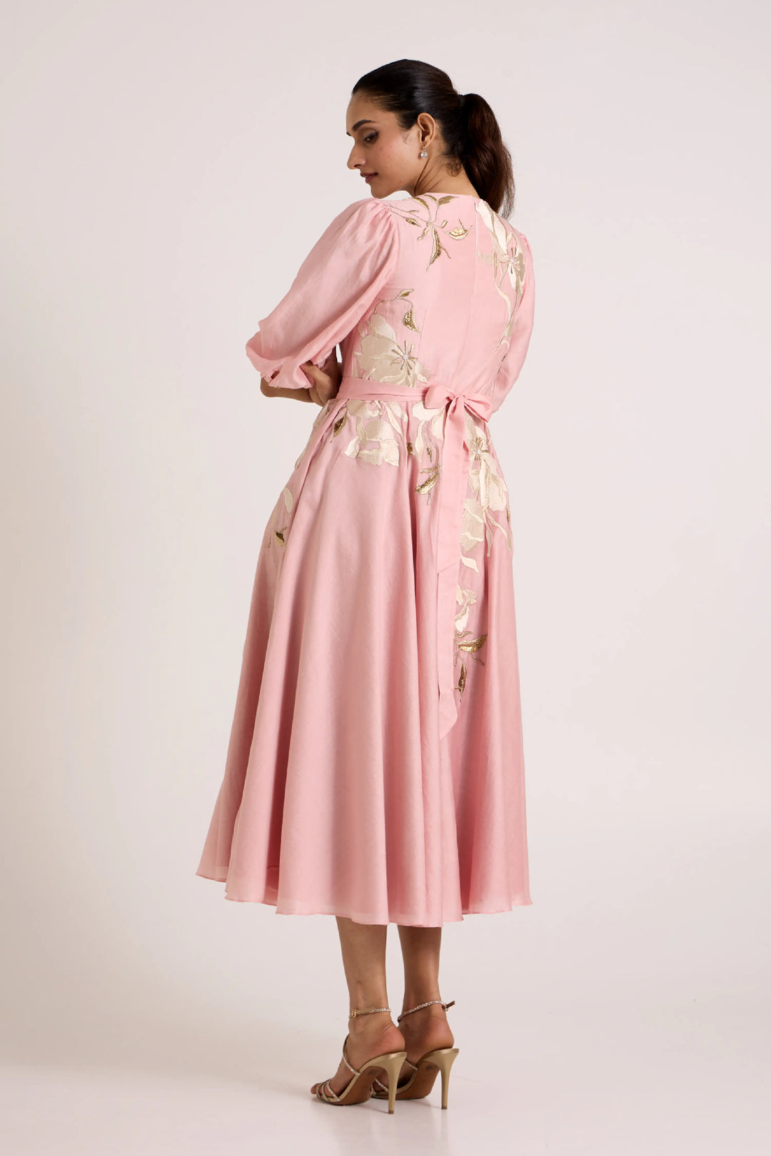 Ice Pink Saira Circular Midi Dress
