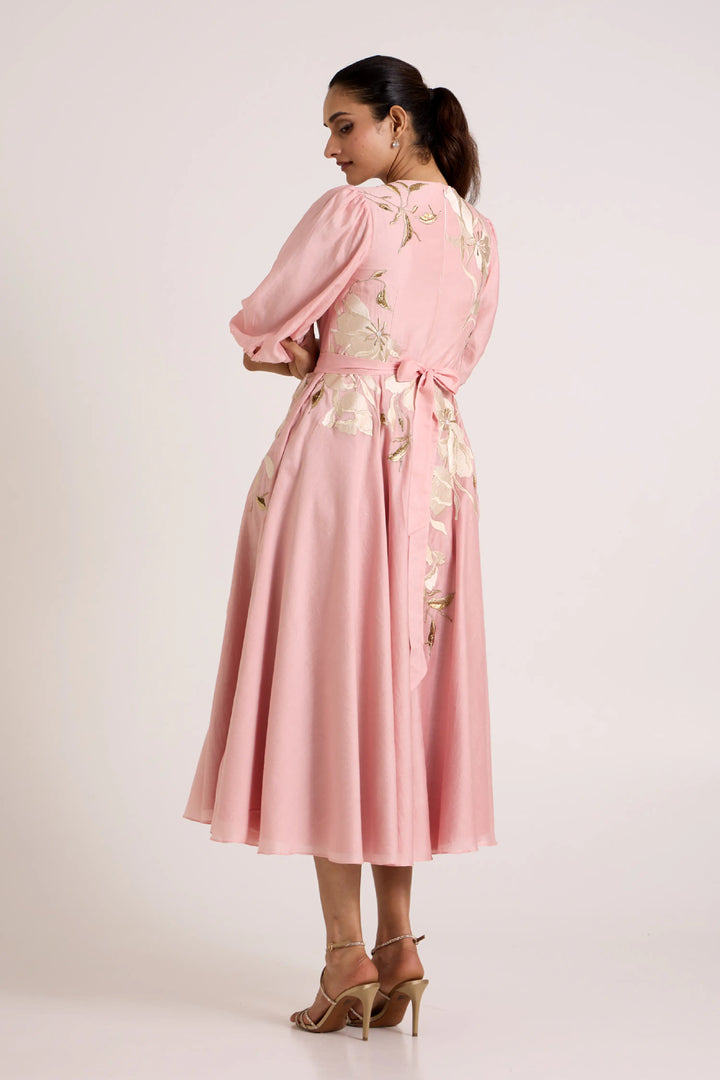 Ice Pink Saira Circular Midi Dress