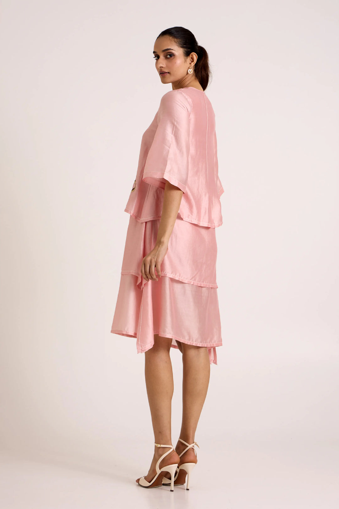 Ice Pink Quinn Terraced Dress