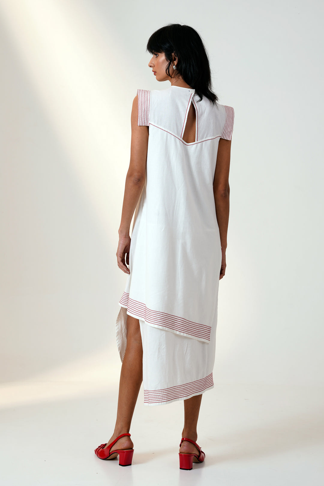 MARSALA - LAYERED MIDI DRESS