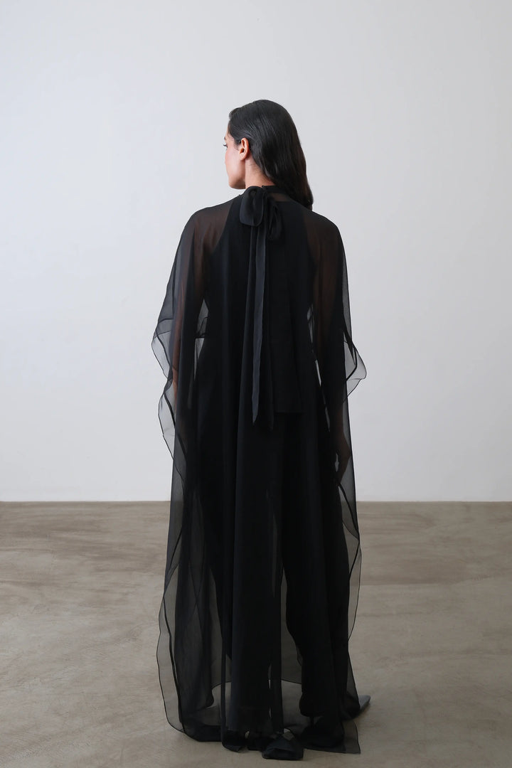 Black Embroidered Cape
