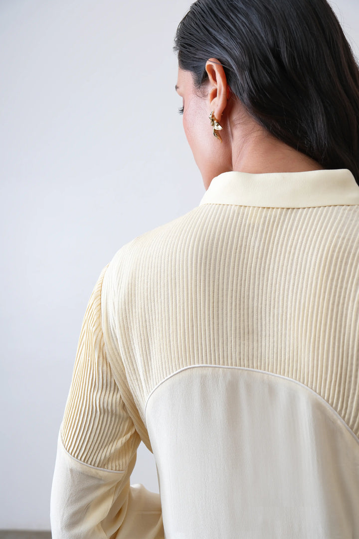 Butter Yellow Silk Crepe Shirt