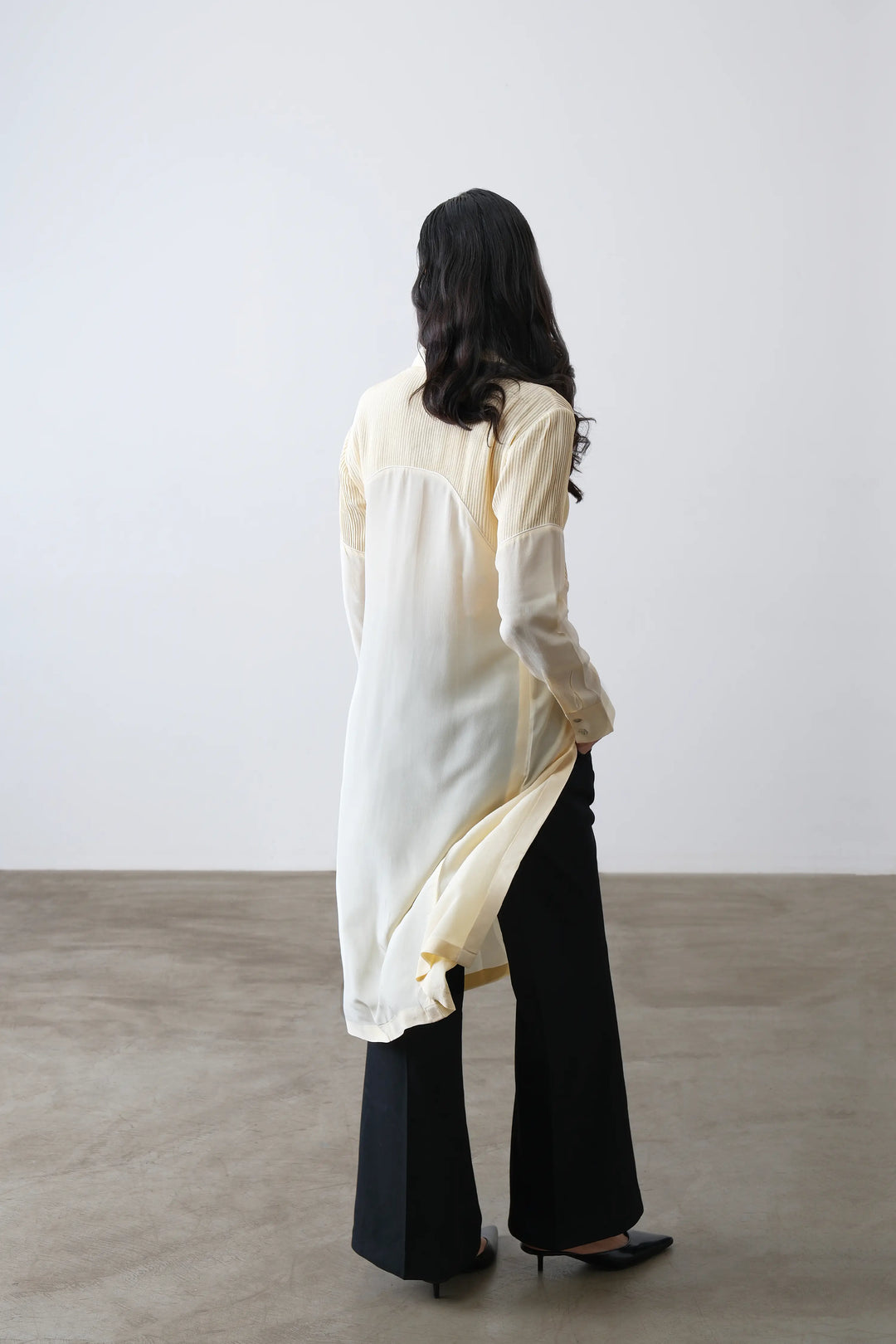 Butter Yellow Silk Crepe Shirt