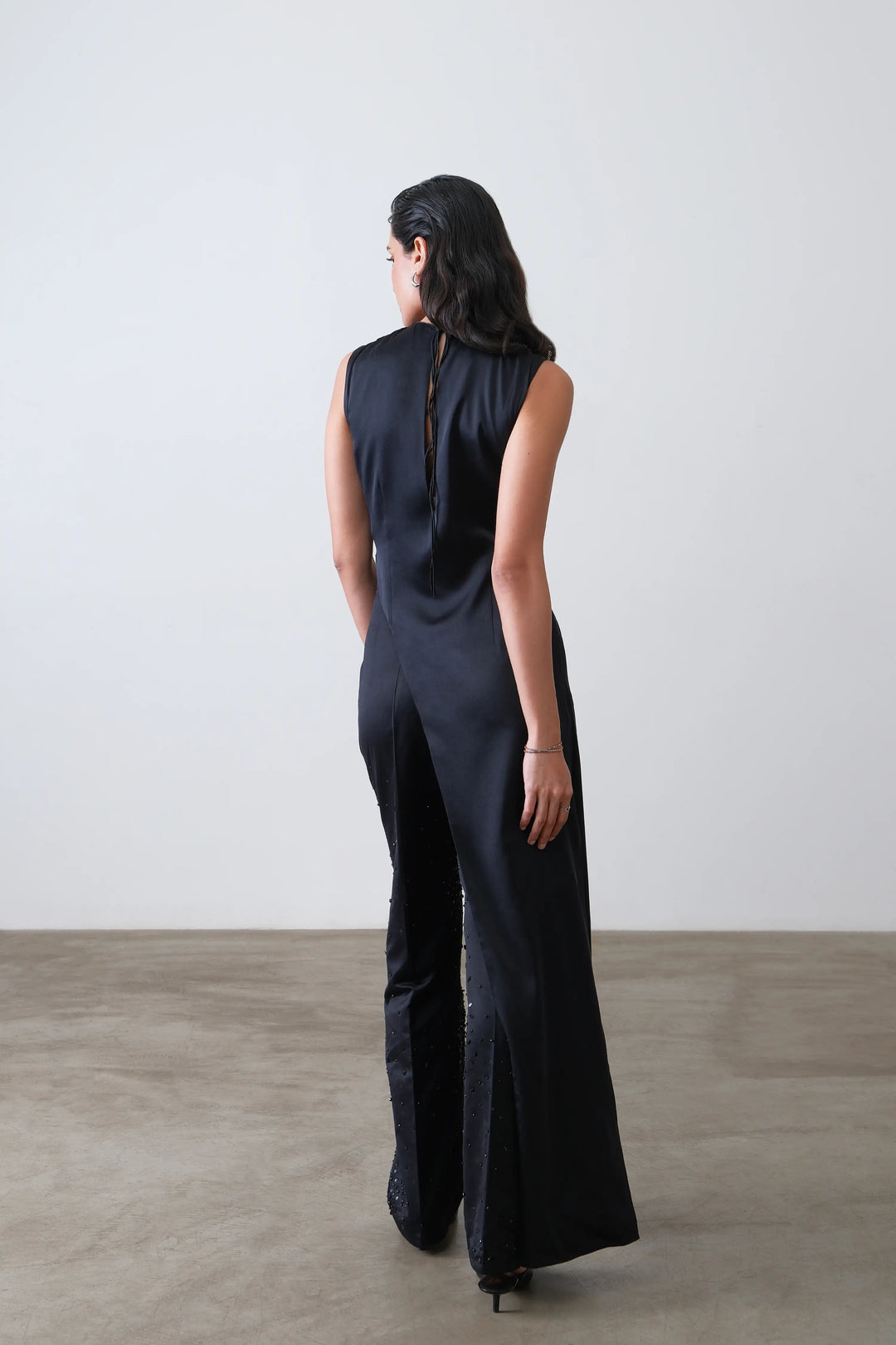 Charcoal Asymmetric Silk Top