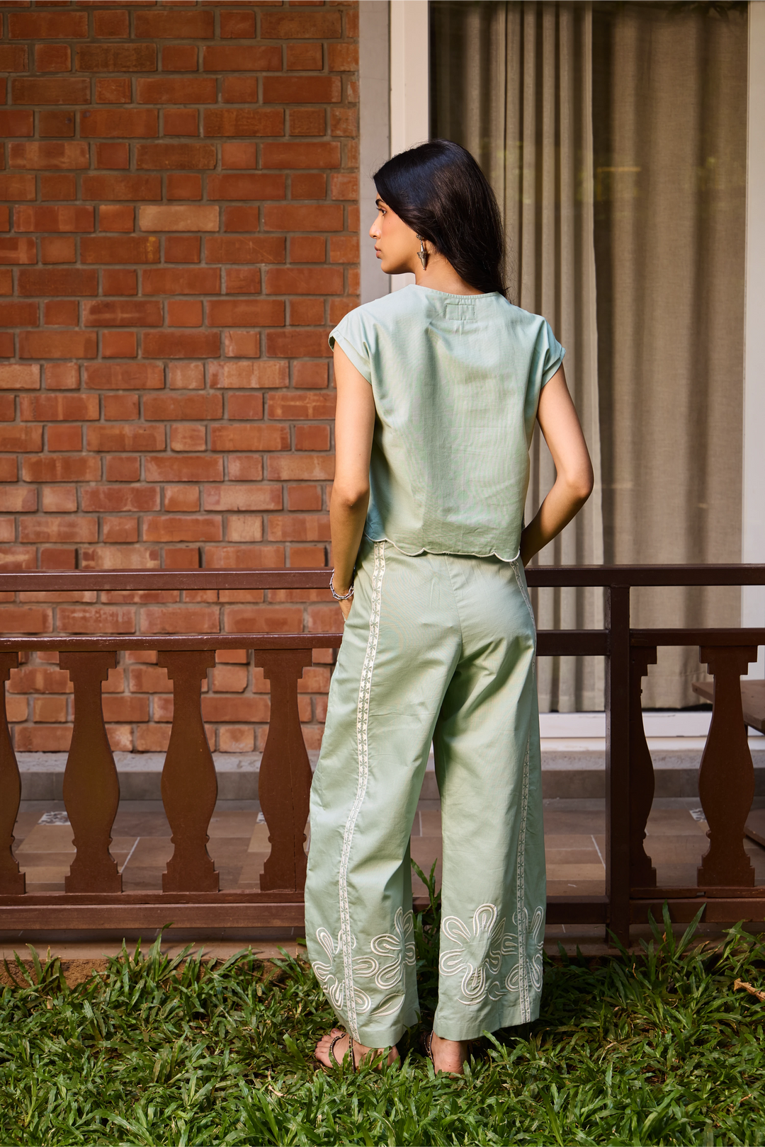 Sage Embroidered Pants
