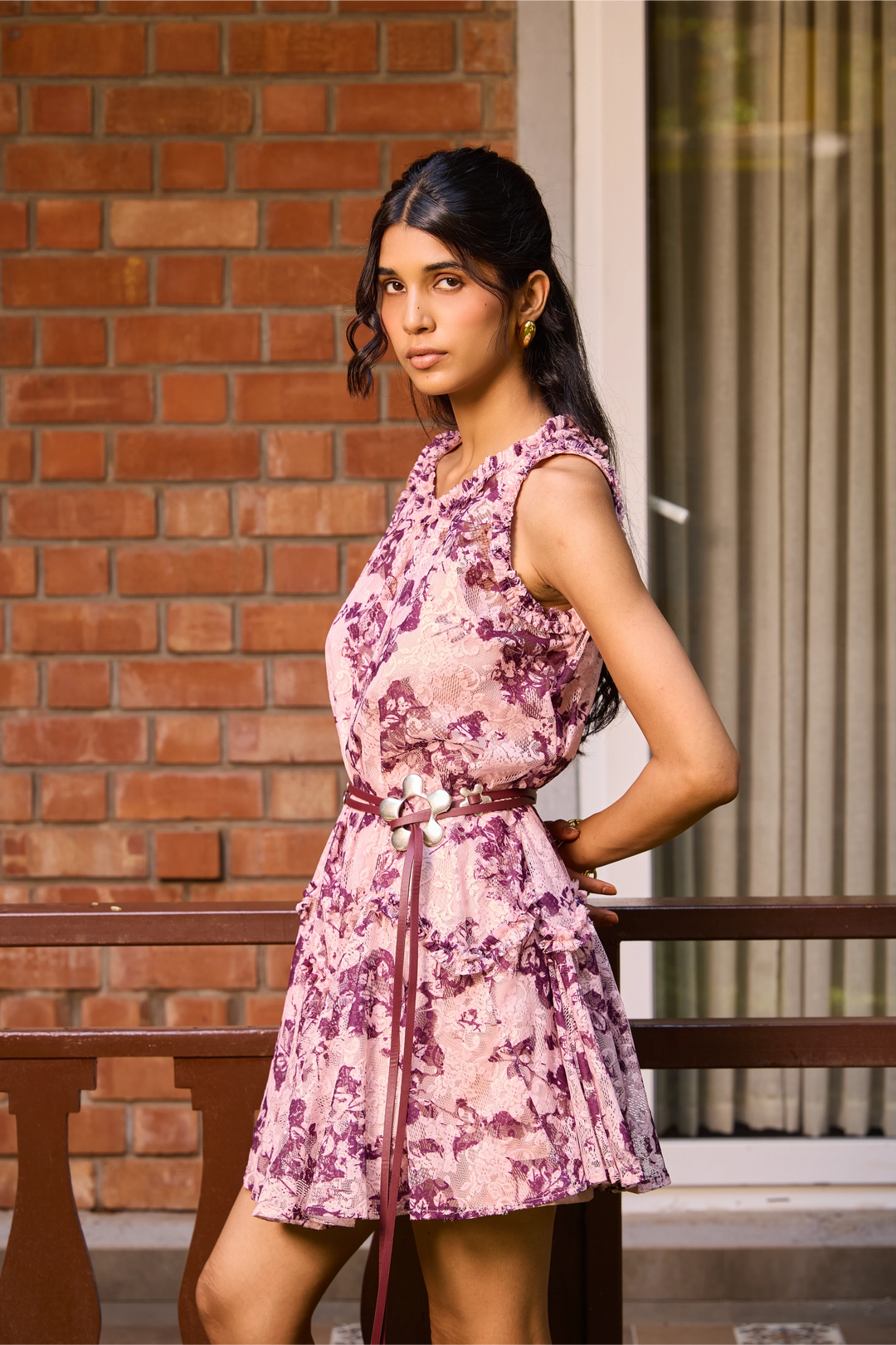 Plum Lace Short Dress