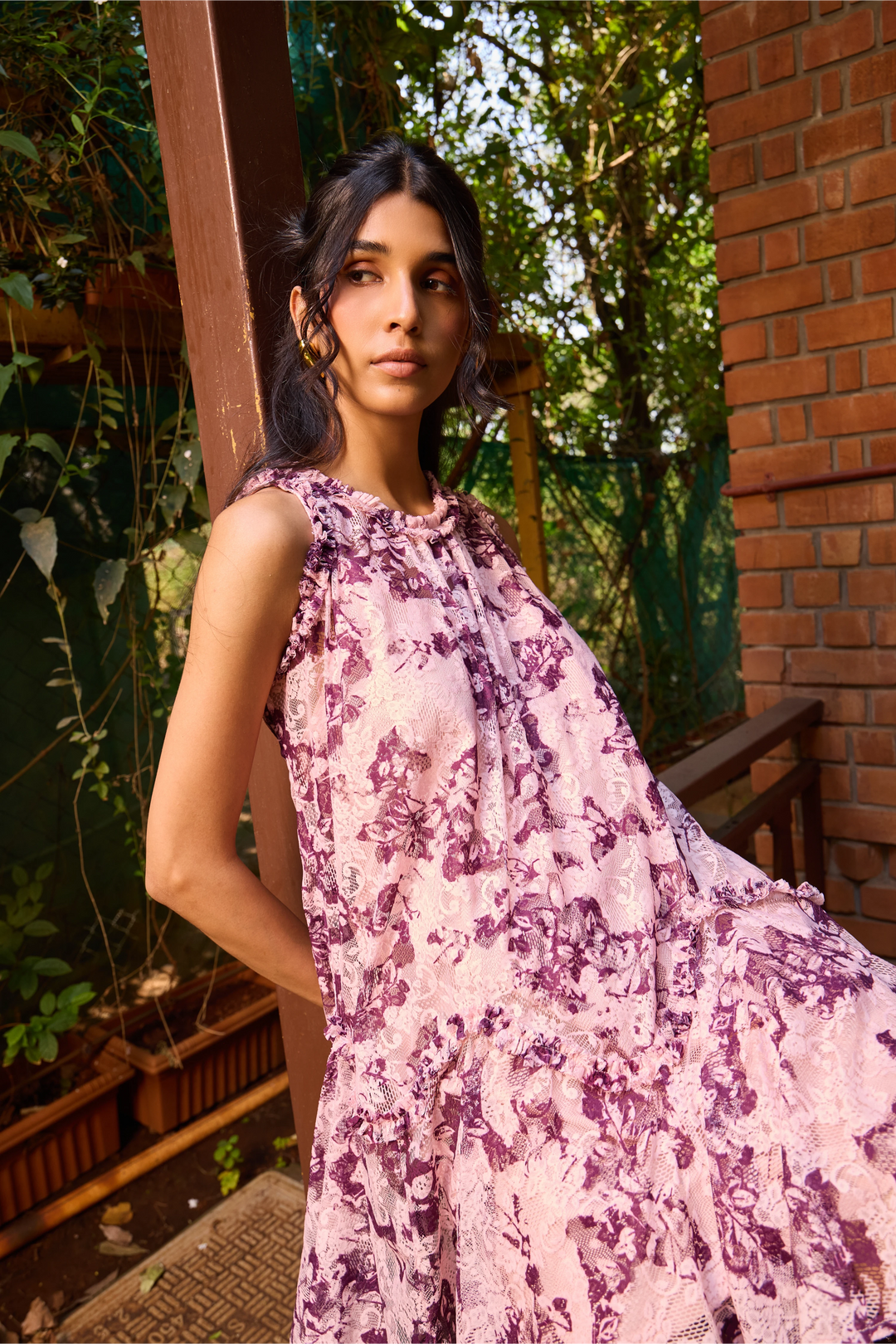 Plum Lace Short Dress
