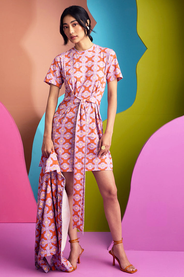 BOMBAY JERSEY DRESS IN FRACTALICA