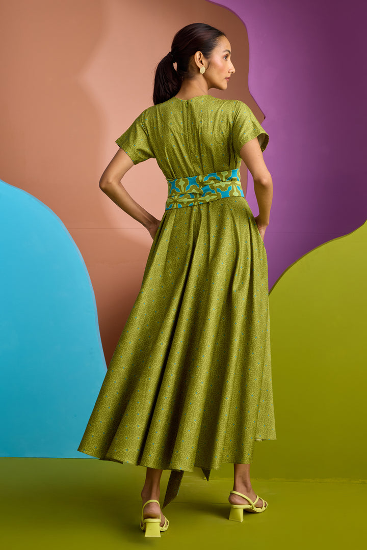 BIAS CUT DRESS IN NEBULA