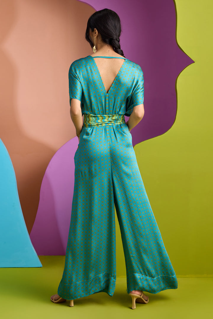 TIE UP JUMPSUIT IN TESSERA