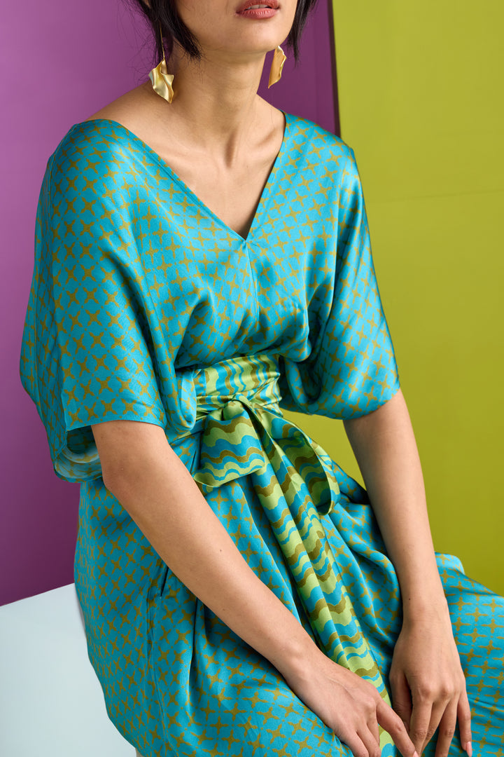 TIE UP JUMPSUIT IN TESSERA