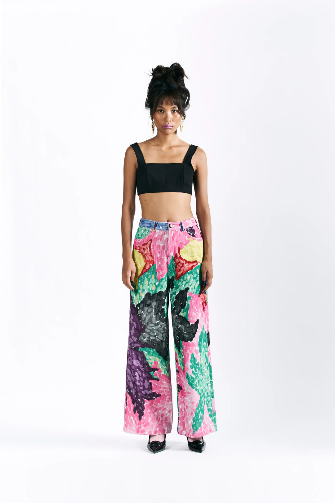 Linear Bloom Straight Trousers