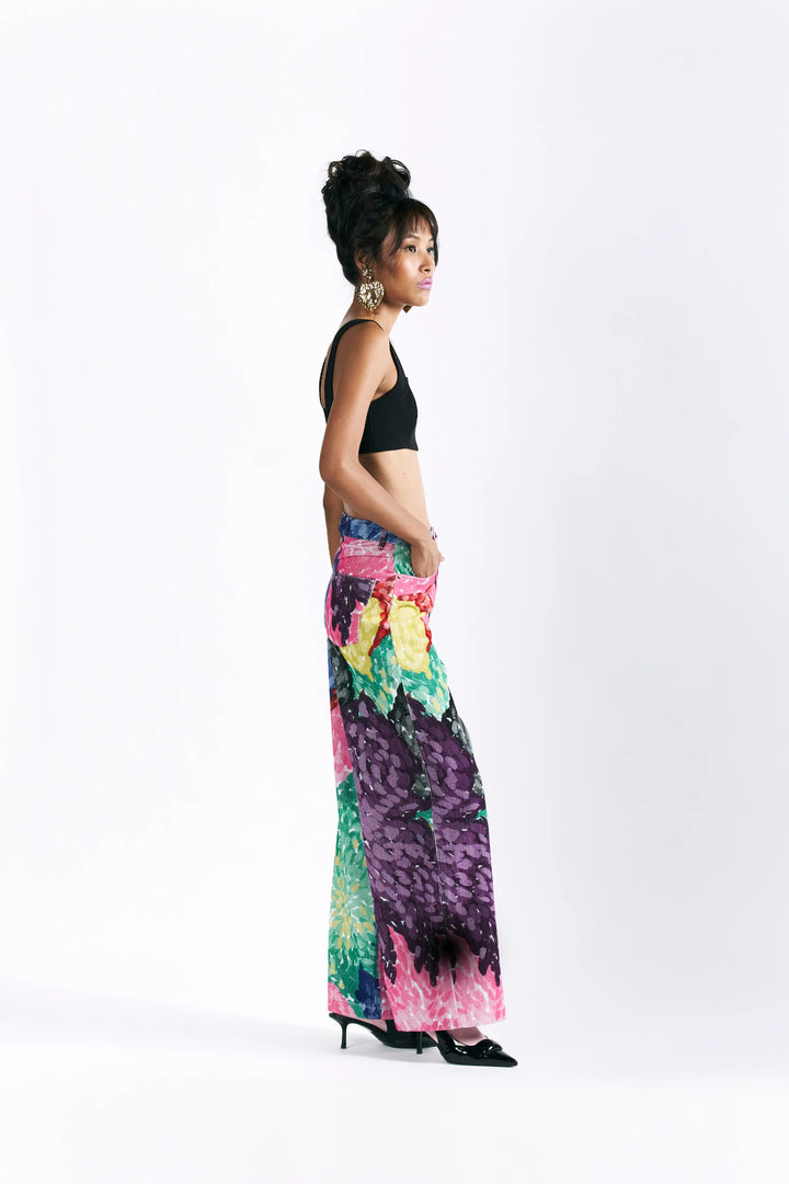 Linear Bloom Straight Trousers