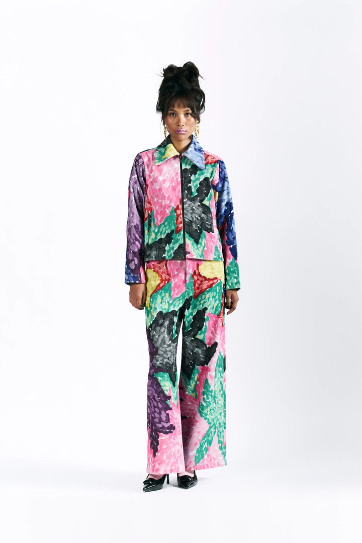 Linear Bloom Cropped Jacket
