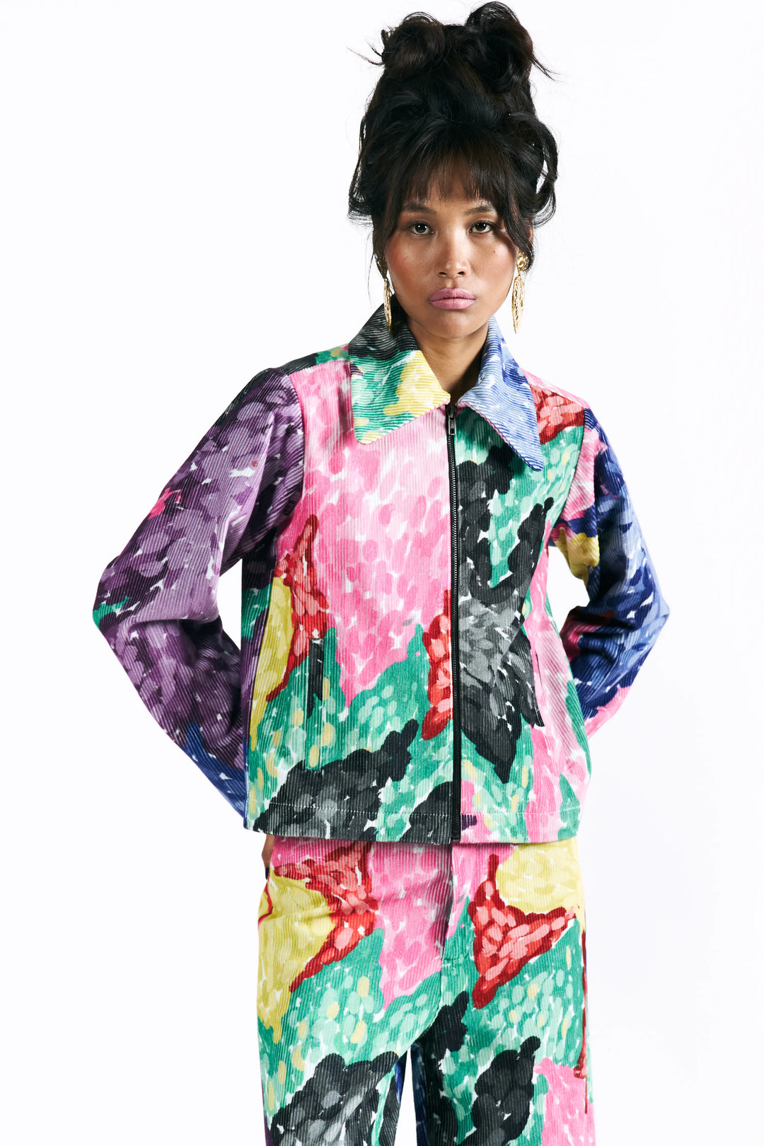 Linear Bloom Cropped Jacket