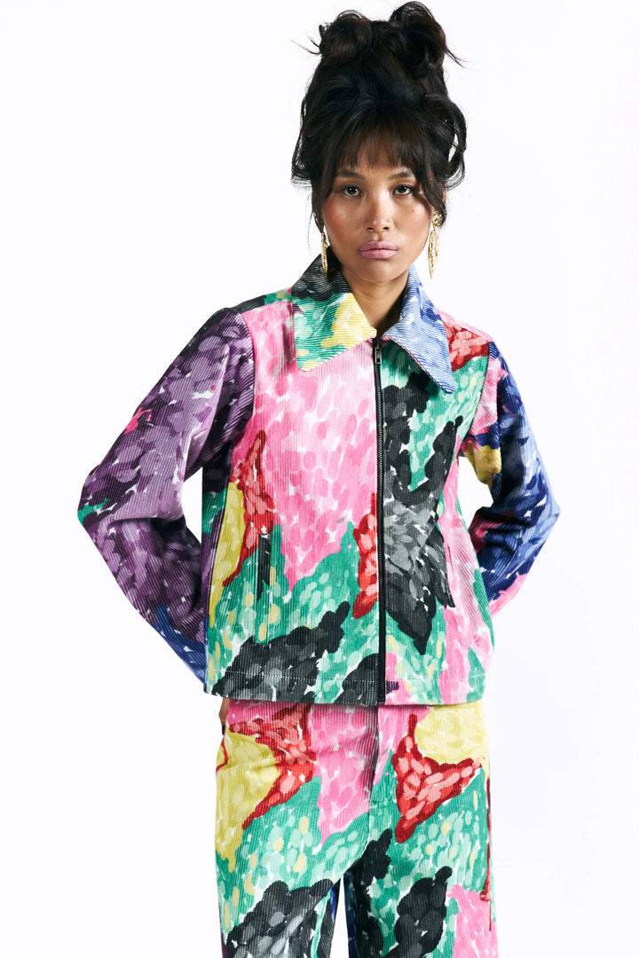 Linear Bloom Cropped Jacket