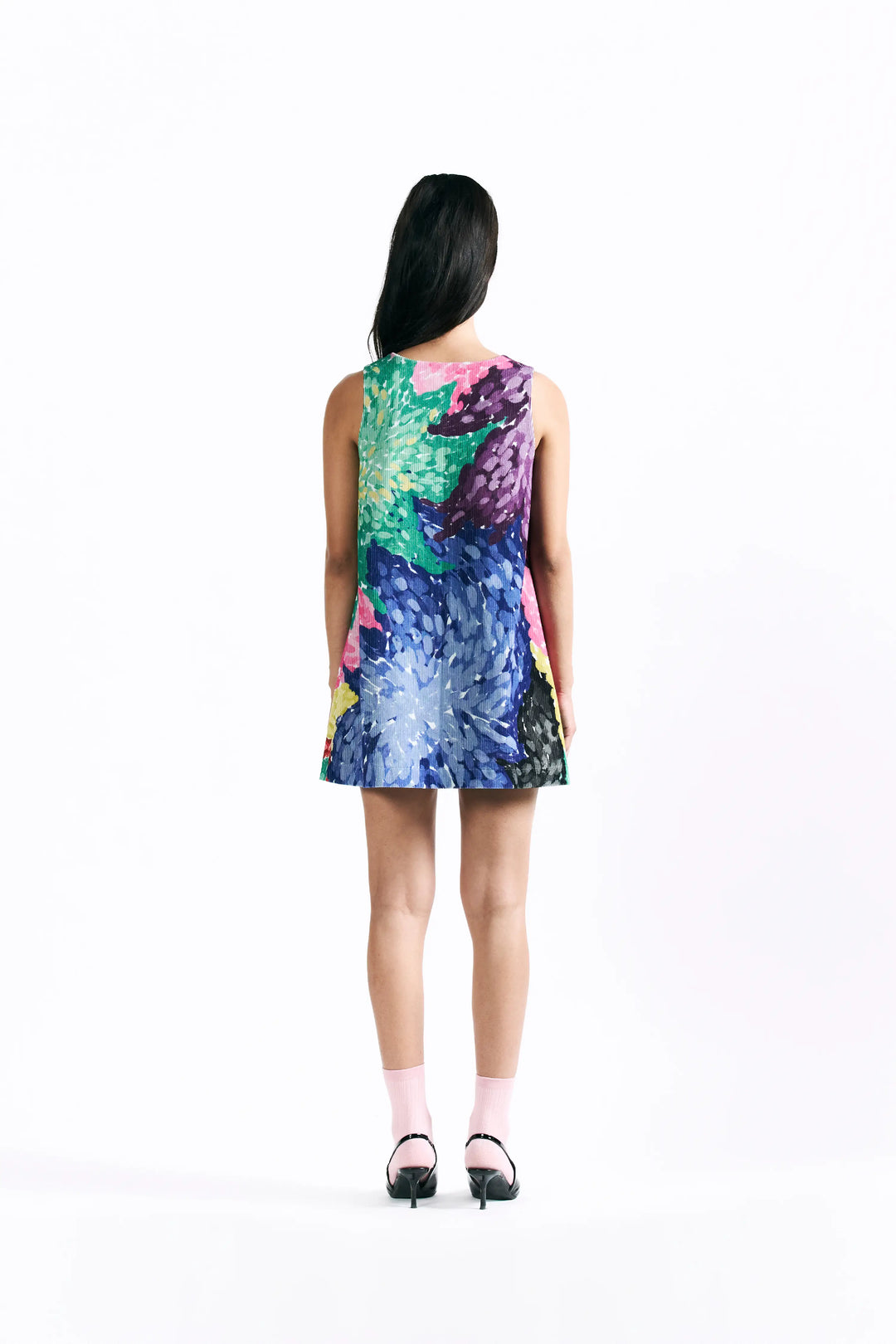 Linear Bloom Mini Dress