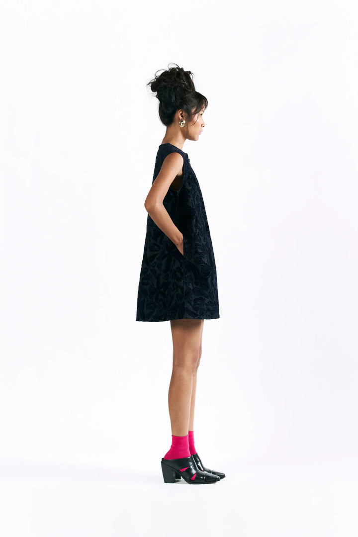 Velvet Blossom Mini Dress